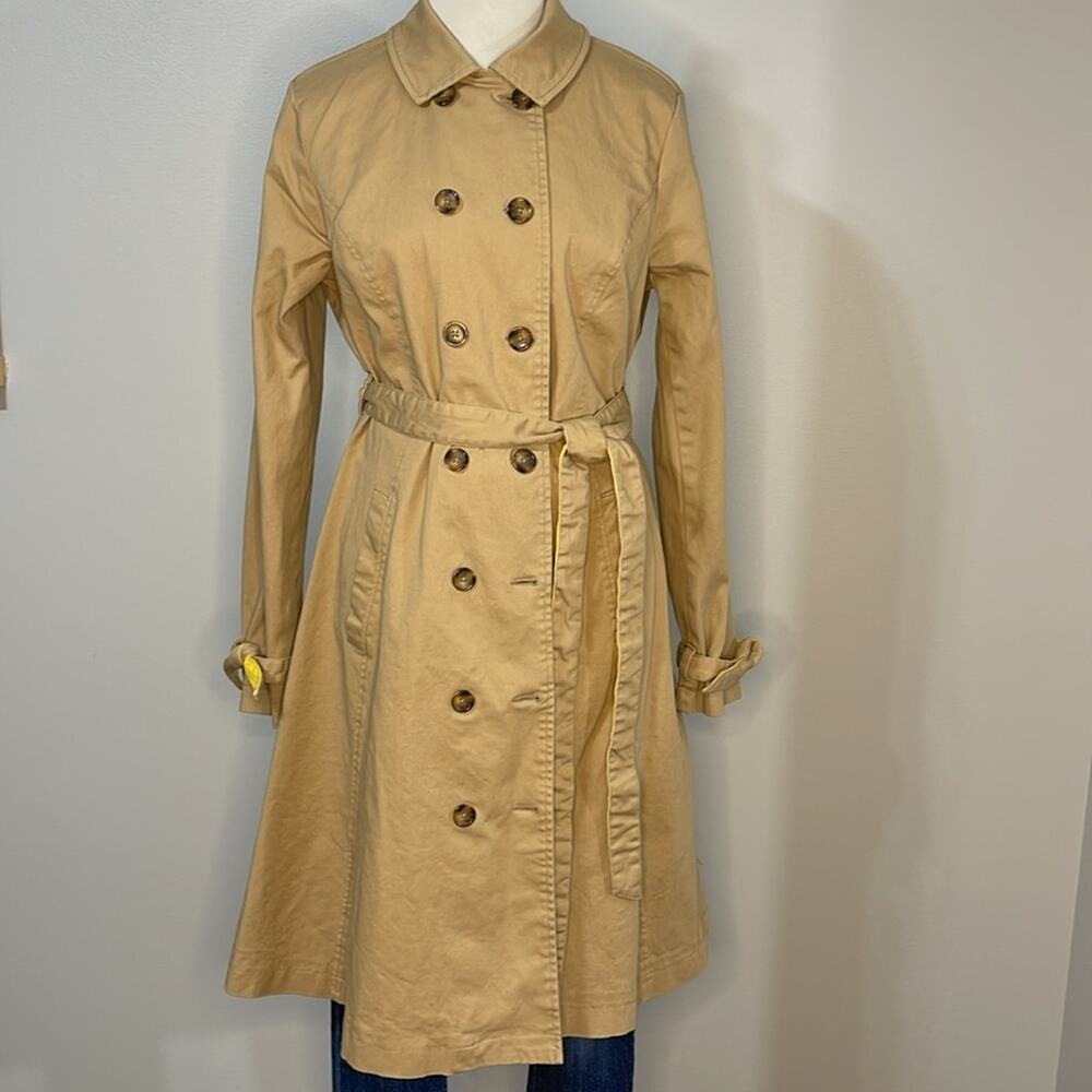 ModCloth Tan/Yellow Trench Coat Size L - Picture 2 of 8